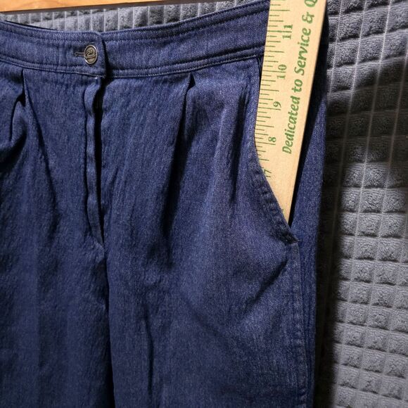 VTG Bespoke Feraud Wool Pants 29x29 Navy Blue High Rise Dressy Korshak W Germany - Picture 9 of 15